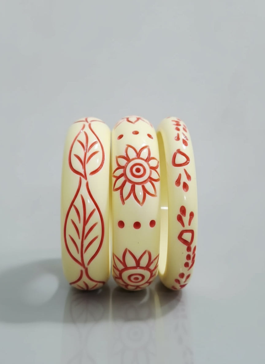 Cream Chimala Bangles