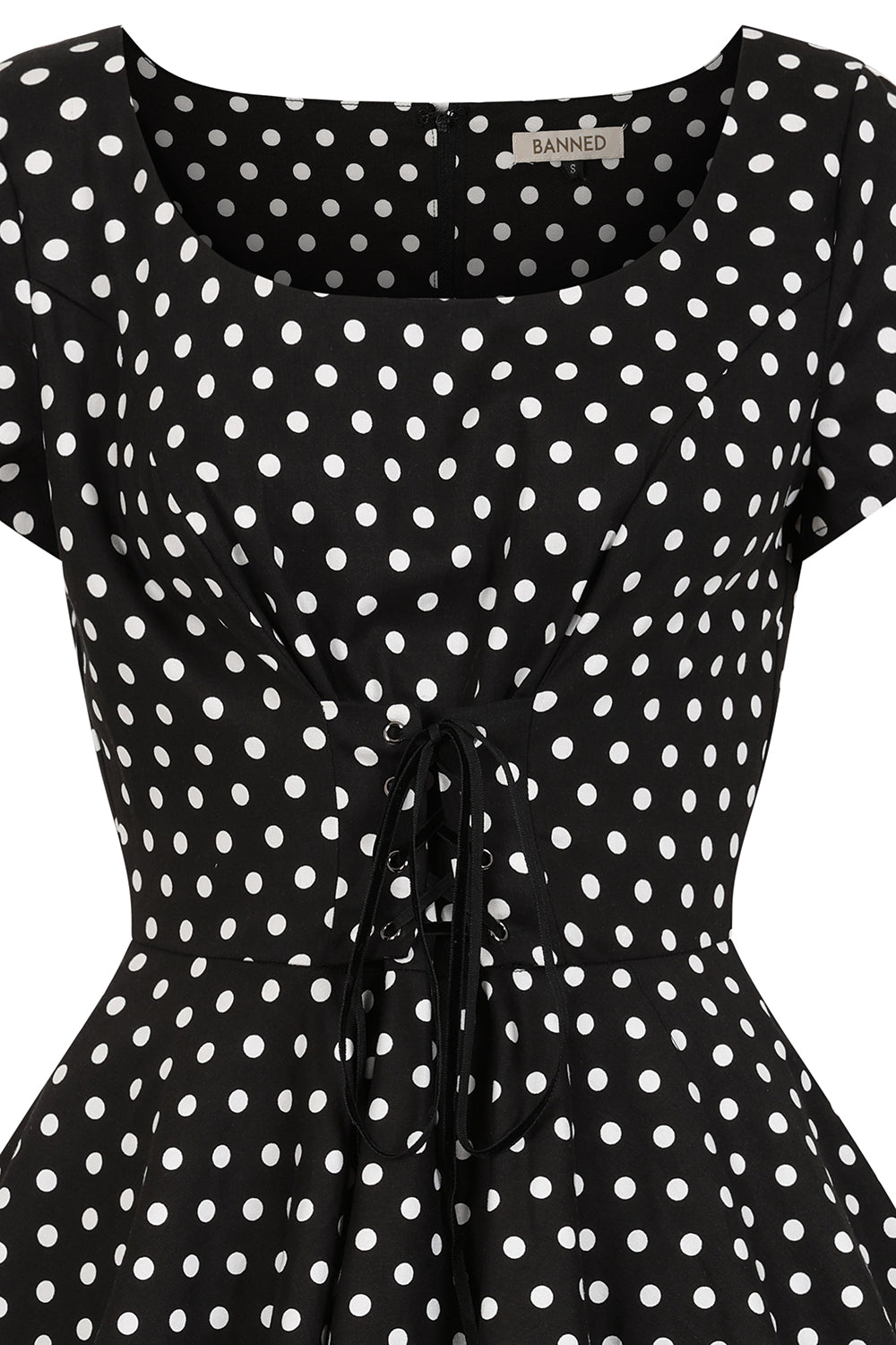 Black Lola polka dots swing dress