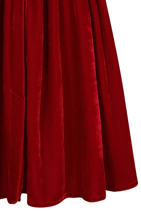 RED MILLIE VELVET SWING SKIRT