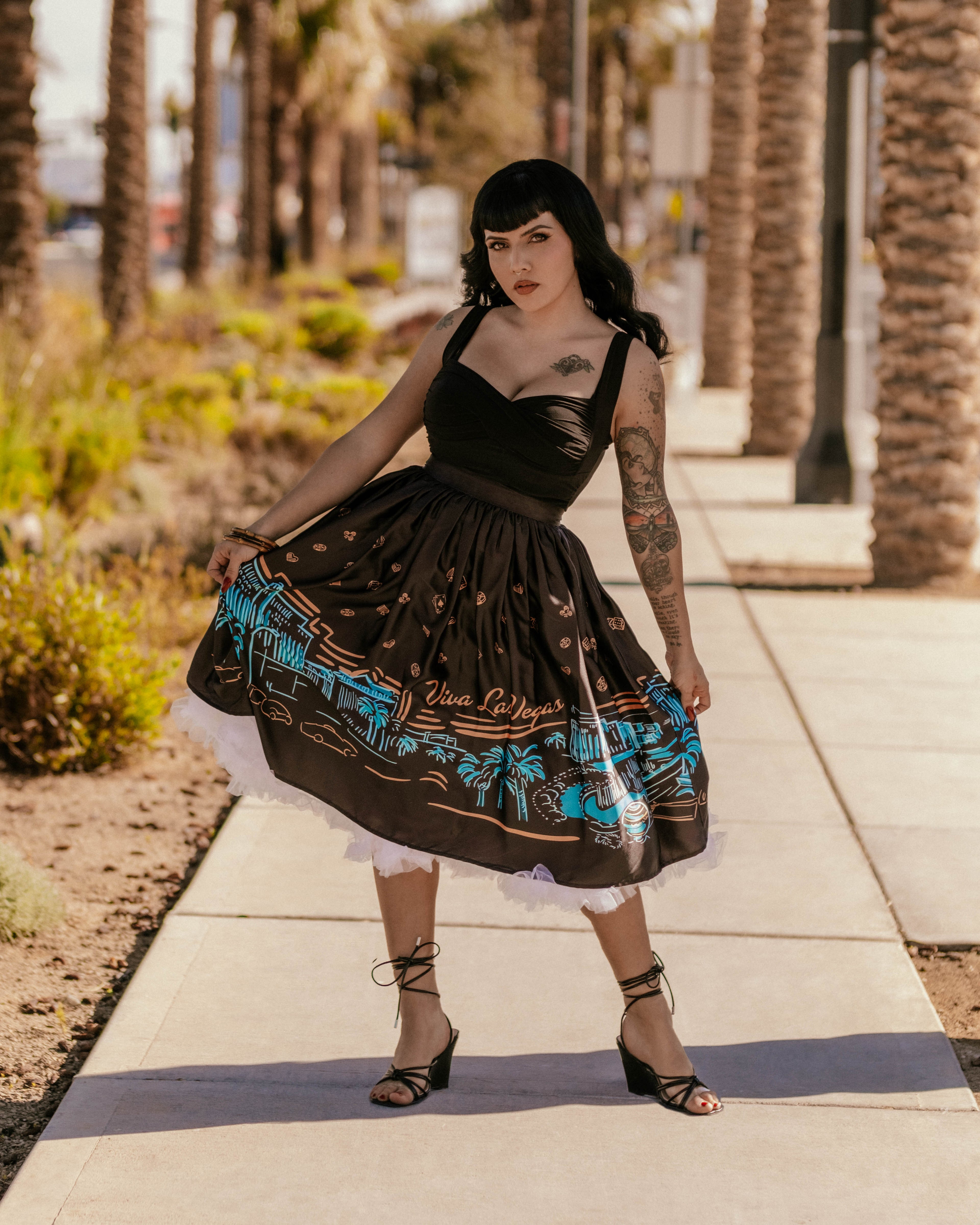 Viva Las Vegas Border Print skirt