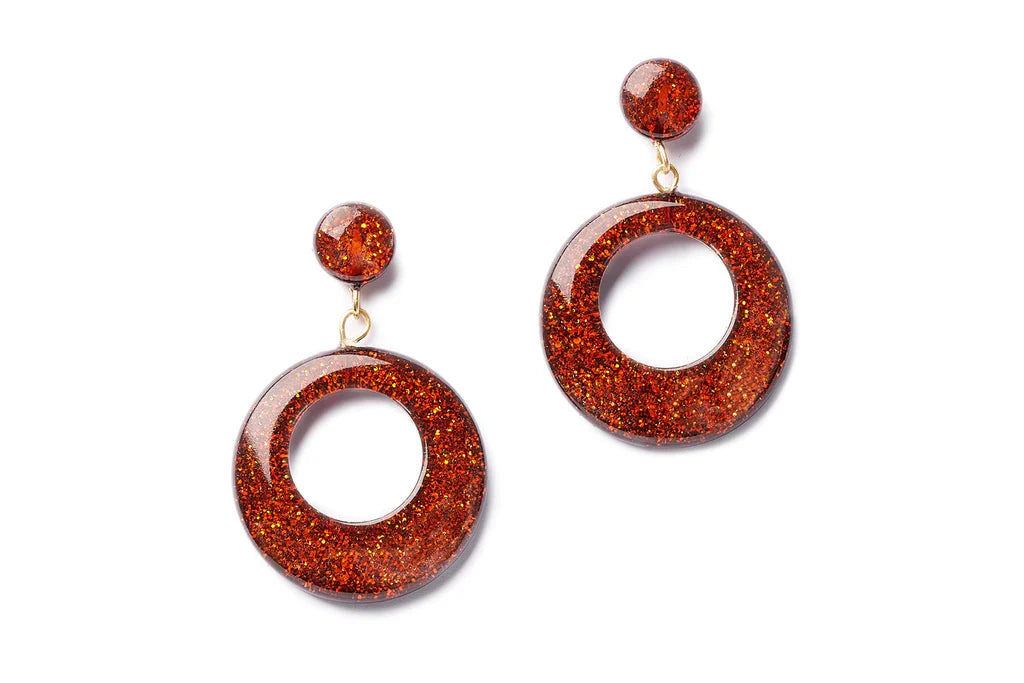 Glitter Drop Hoop Earrings
