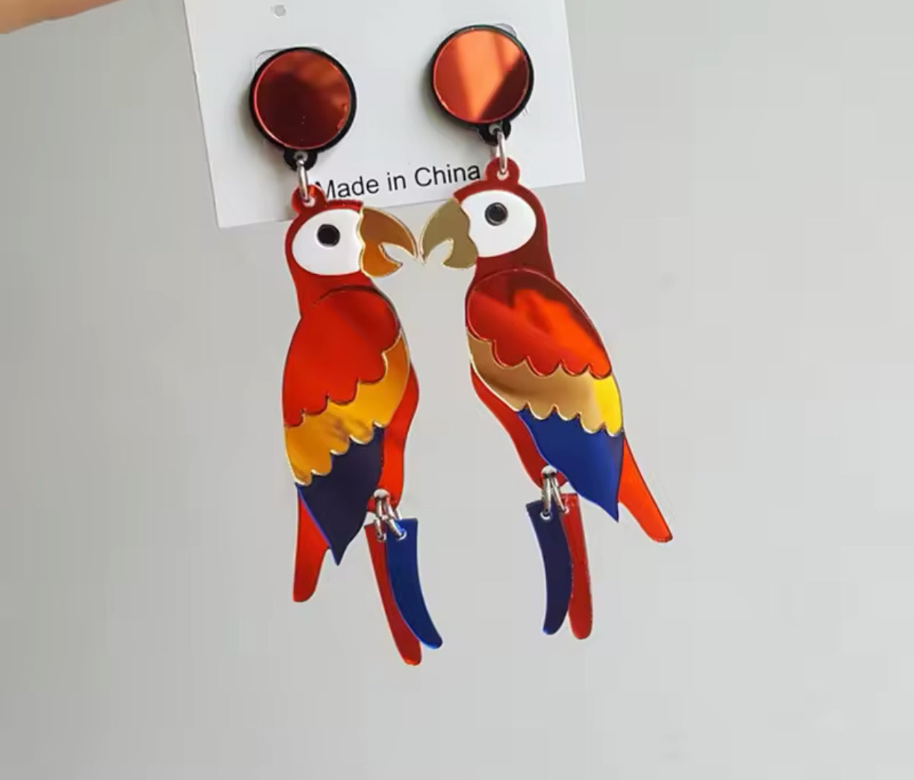 Acrylic Toucan Drop Earrings