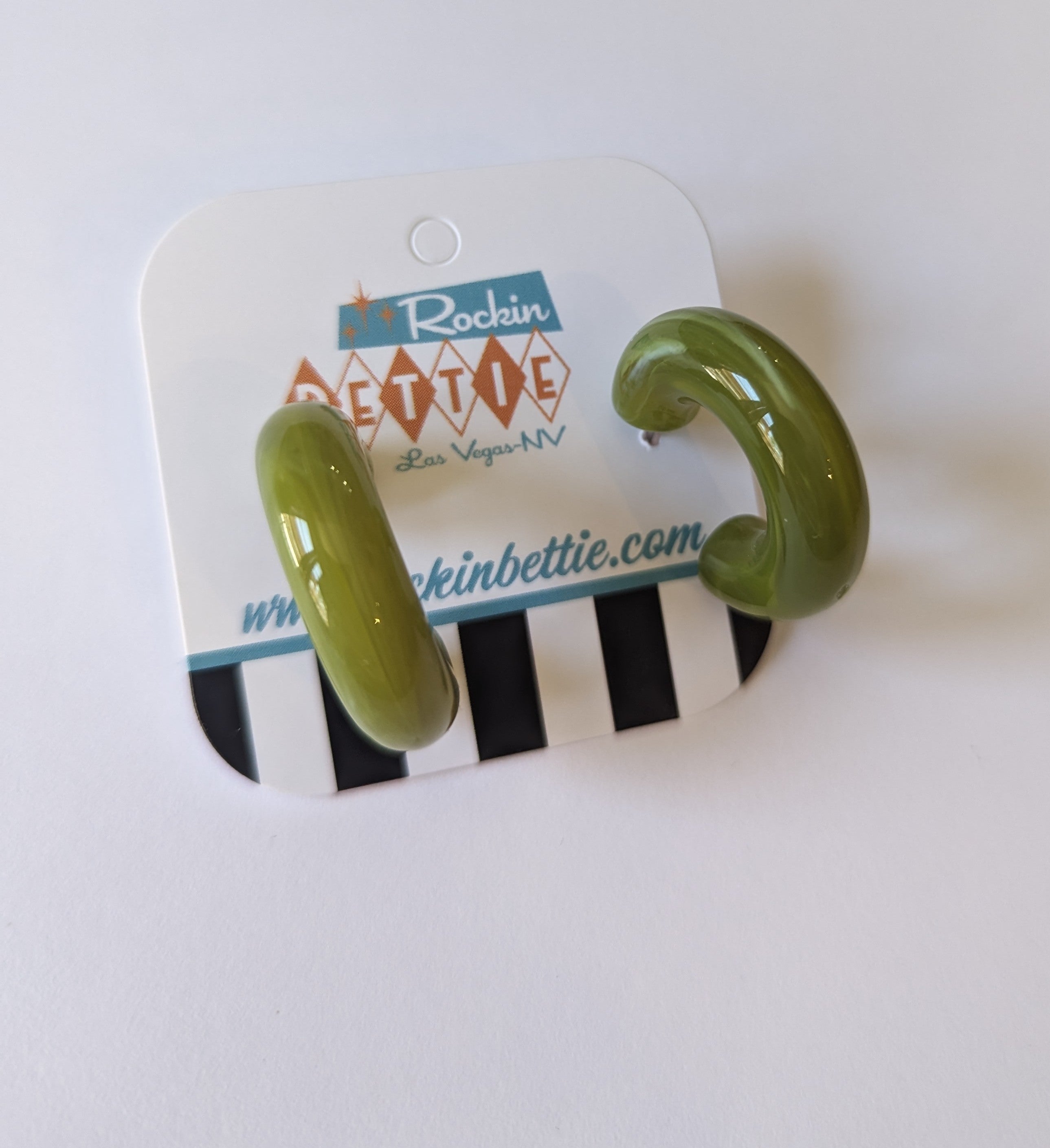 Marble half hoop earrings