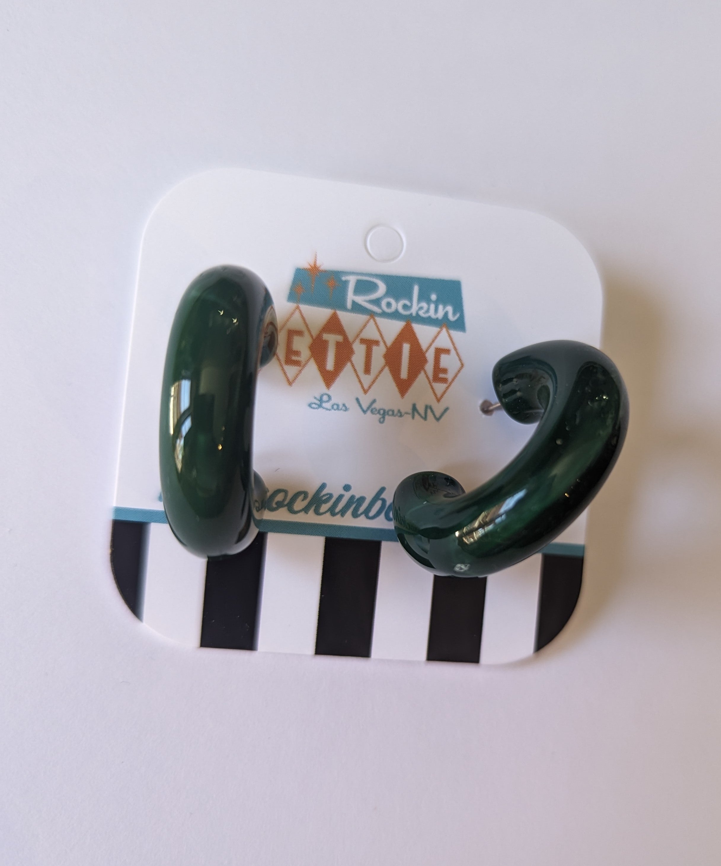 Marble half hoop earrings