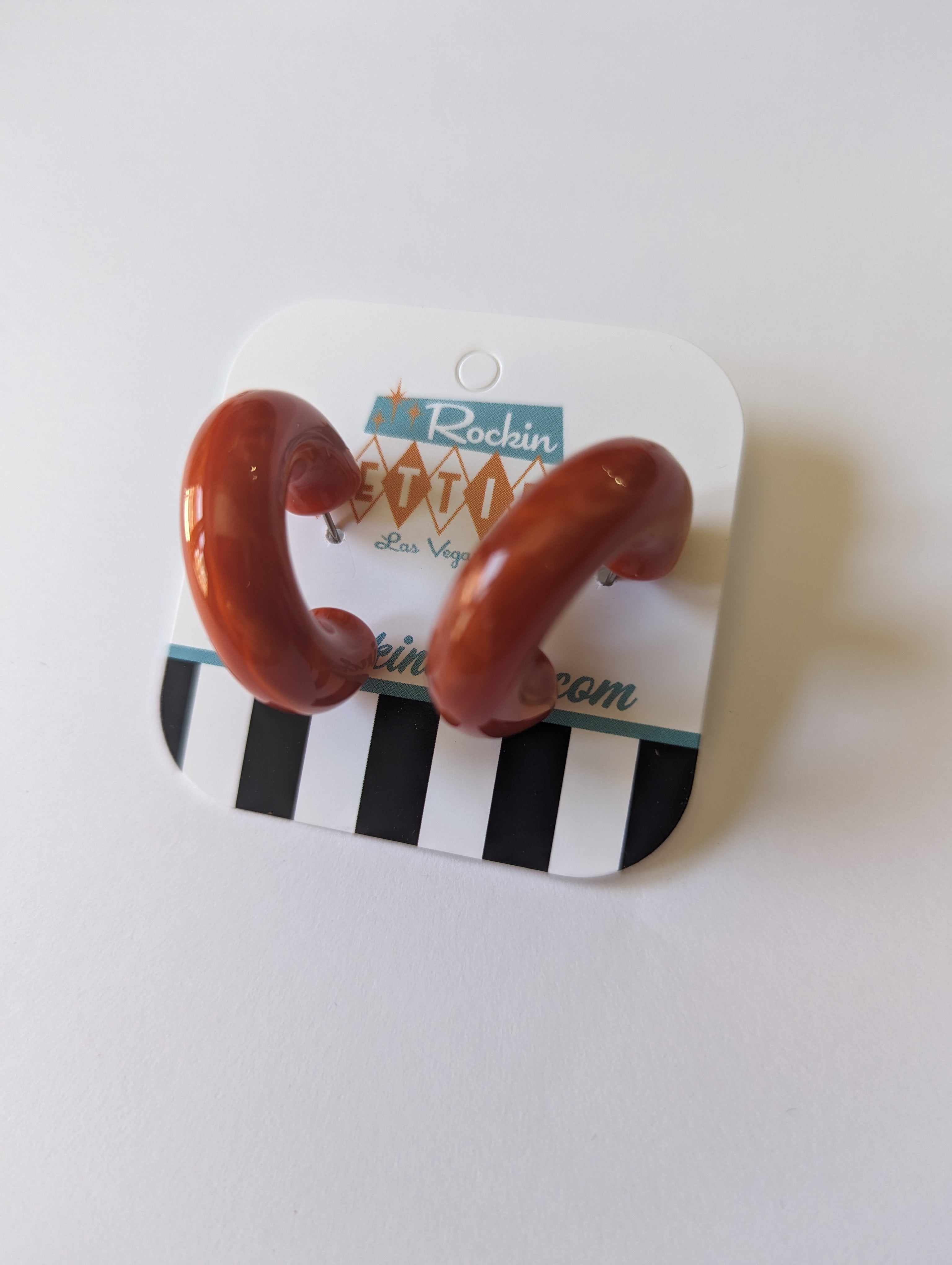 Marble half hoop earrings