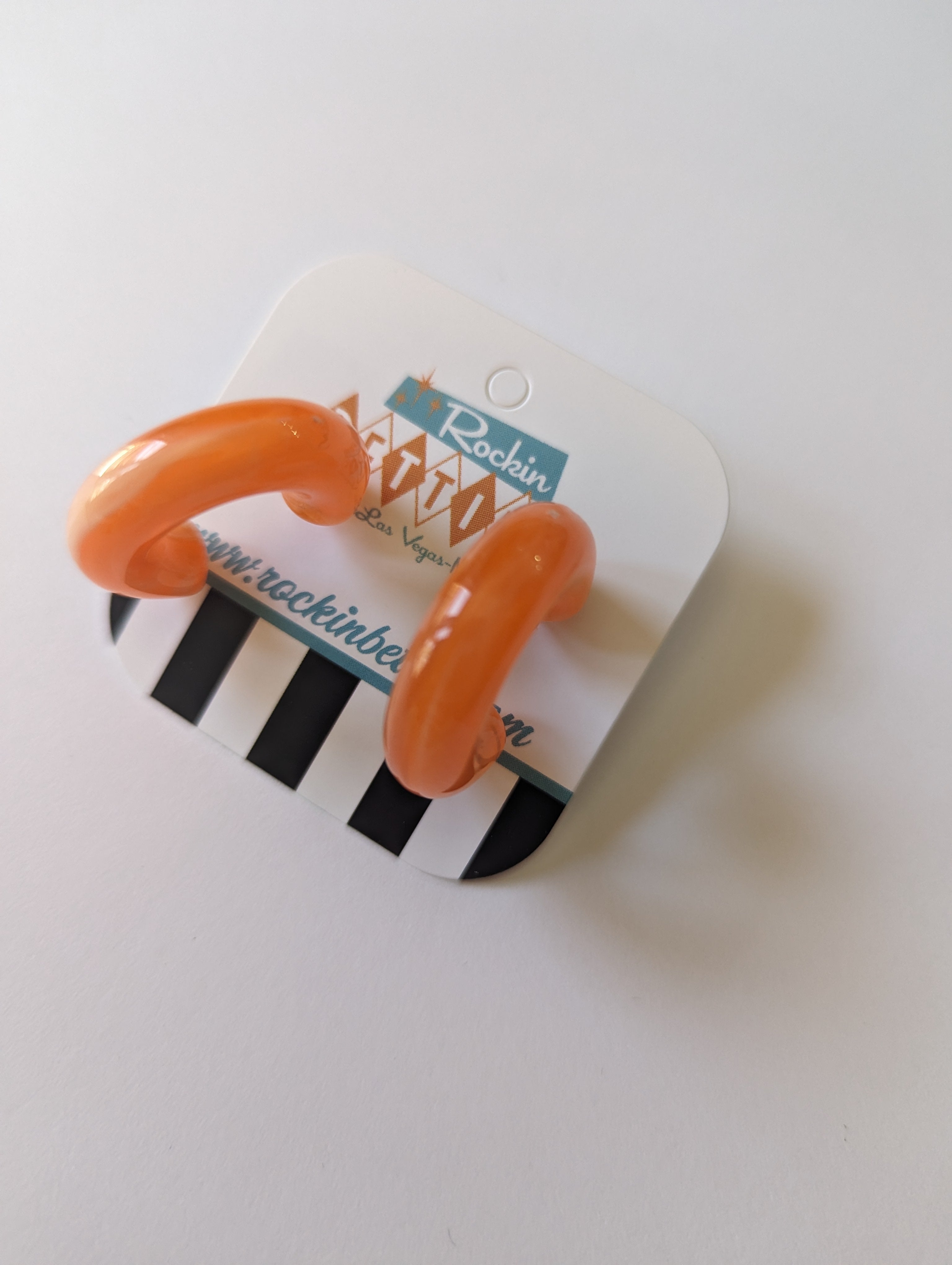 Marble half hoop earrings