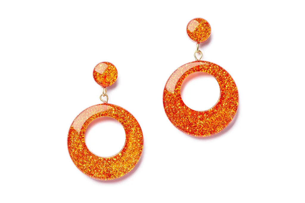 Glitter Drop Hoop Earrings
