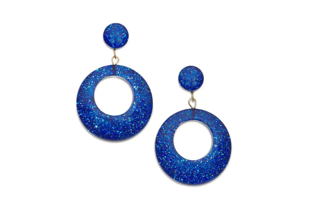 Glitter Drop Hoop Earrings