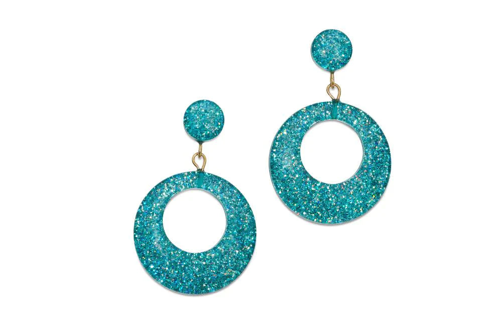 Glitter Drop Hoop Earrings