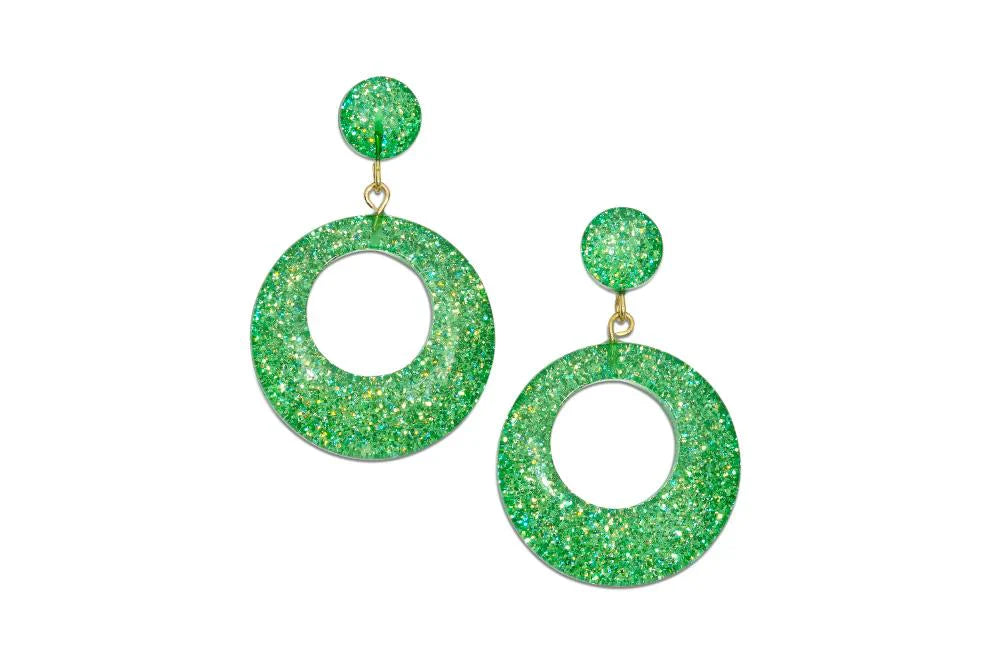 Glitter Drop Hoop Earrings