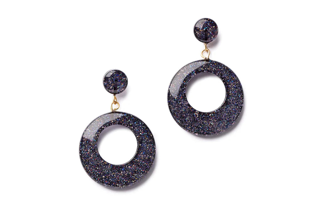 Glitter Drop Hoop Earrings