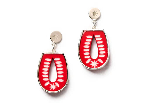 Necktie Red Earrings
