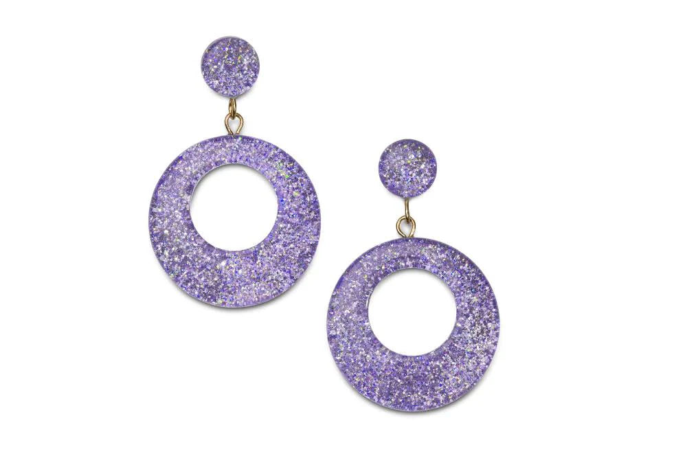 Glitter Drop Hoop Earrings