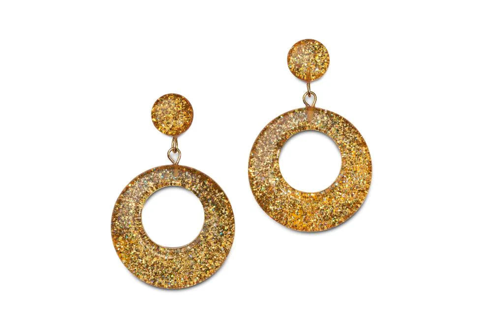 Glitter Drop Hoop Earrings