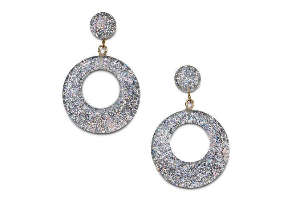 Glitter Drop Hoop Earrings