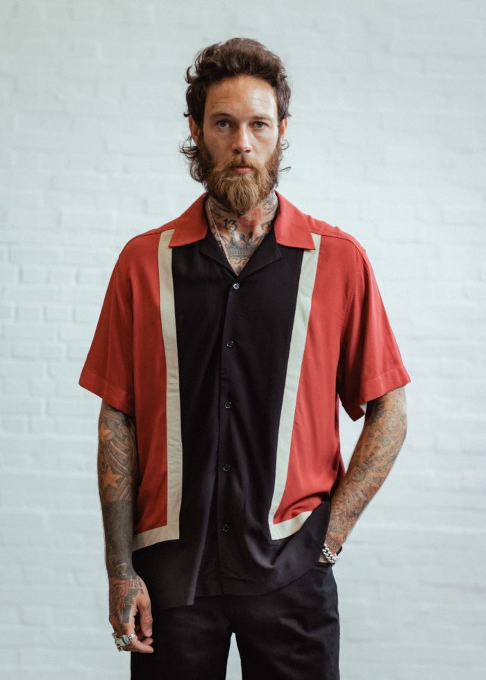 WALTER CONTRAST PANEL BOWLING SHIRT