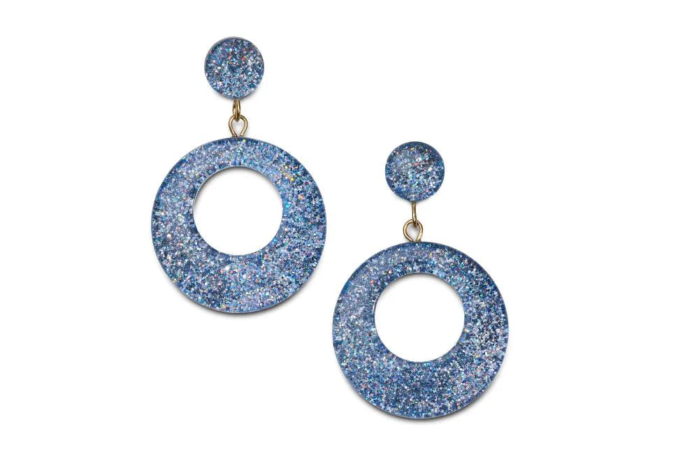 Glitter Drop Hoop Earrings