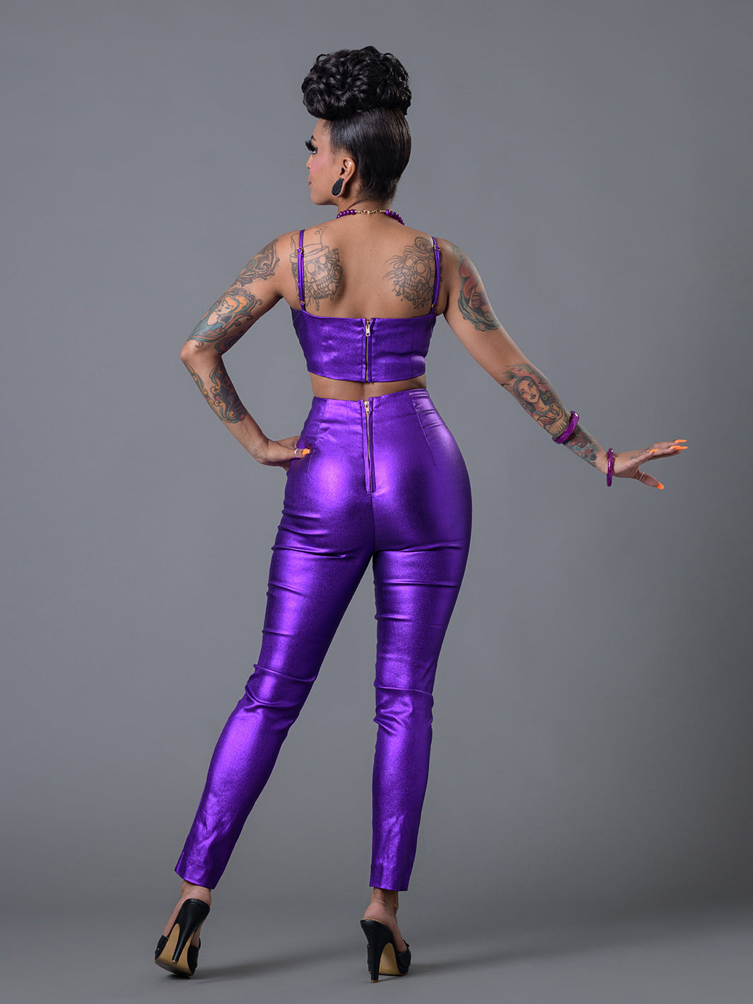 Bombshell High Waist Lurex Pants- New Colors see